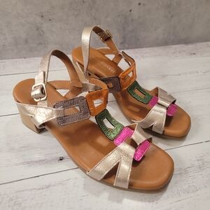 Eric Michael, Nolita, Metallic Multi-Color Sandals, Euro Size 40 (81/2-9)